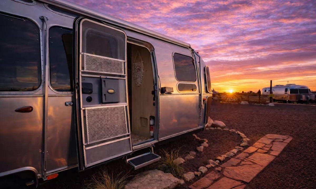 Valle House | Airstream with Bunk & Private Hot Tub (Unit L) - 6 Person Airstream with Bunkbed