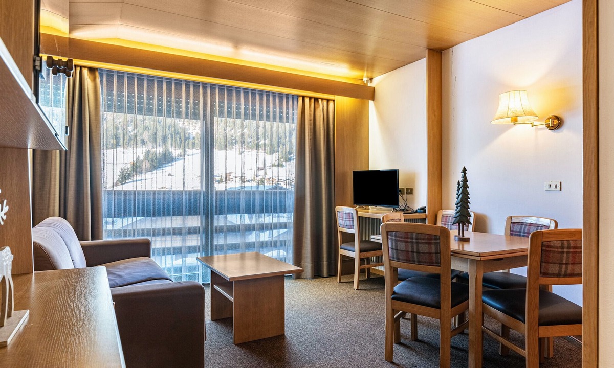 San Giovanni di Fassa Apartment | "Residence Anda Appartamento 42" with Views of the Dolomite Peaks, Shared Indoor Pool & Jacuzzi