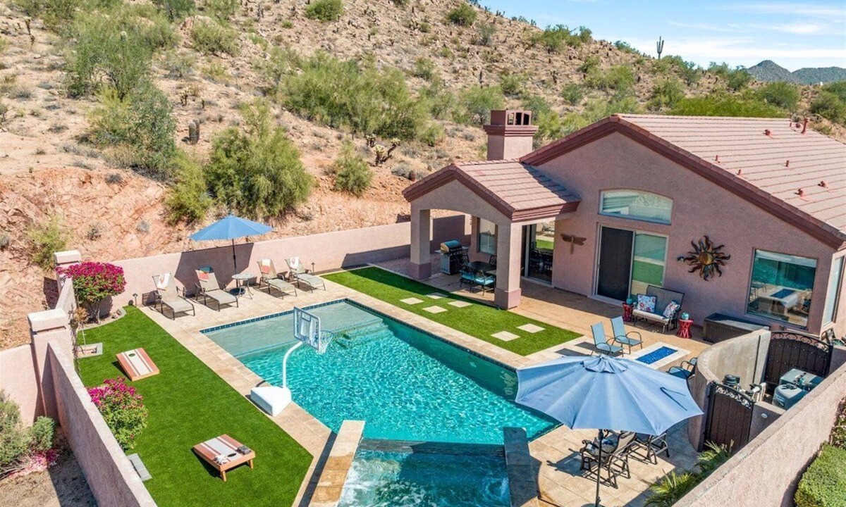 Red Mountain Ranch House | Serenity on the Hill! Luxury Single story home! Air Hcky, Gas Firep, Htd Pool/Spa!