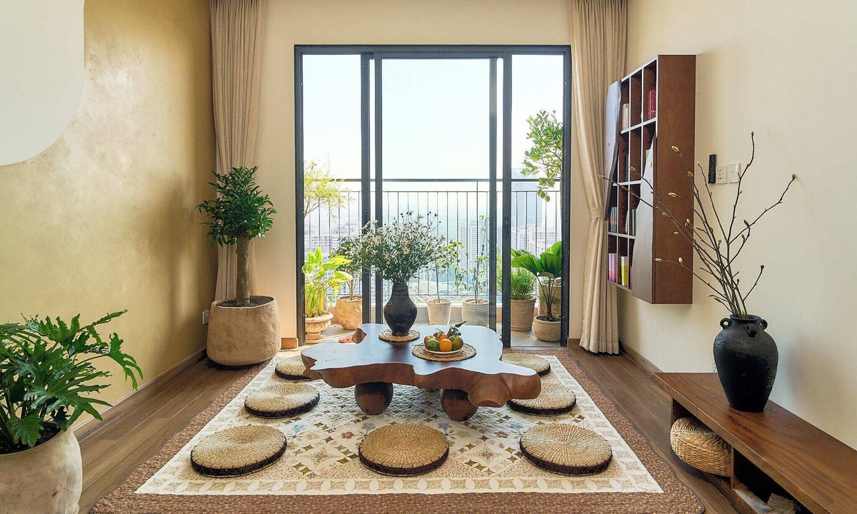 Gia Lam Apartment | Wabi-Sabi 3BR Apartment with Balcony & City View | Ocean Park Hanoi