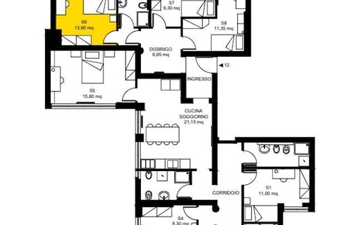 Trento Resort | 150 m² Private room ∙ 1 bedroom ∙ 1 guest