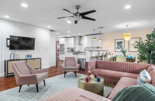Village Grove House | Bright Scottsdale Home w/Pool, Air Hockey, String Lights & Spacious Backyard