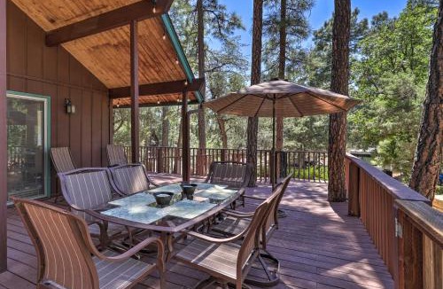 Groom Creek House | Deck w/Wooded Views: Rustic-Chic Prescott Cabin!