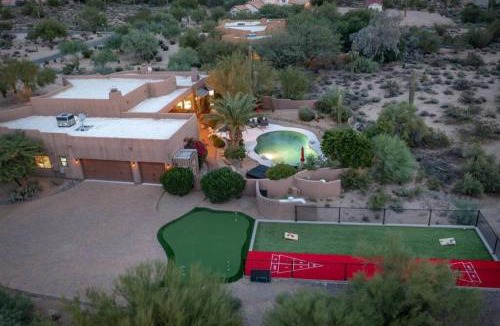North Scottsdale House | Desert Hideaway Shuffleboard Court Golf Billiards