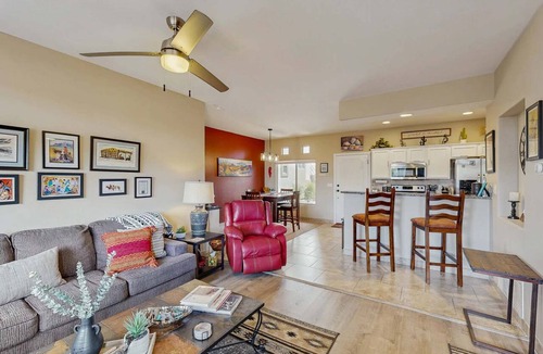 Rancho Vistoso Condo | Dog-friendly, ground-floor condo with patio, desert views, pool, hot tub, & W/D