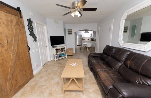 Port Canaveral Condo | Enchanting 2-Bedroom Ground Floor Beach Condo at Cape Canaveral WiFi & AC