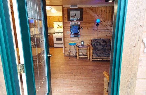 Warrens Cabin | Entertainment Cabin: With 8 Large screen TV's on 1 wall. Great for small groups
