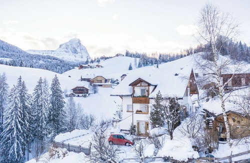 San Martino in Badia Apartment | Holiday Apartment B in House Belodei with Mountain View & Wi-Fi; Parking Available