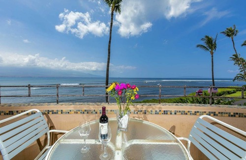 Maalaea Condo | Island Sands Unit 206 Direct Oceanfront View. Enjoy the saltwater oceanfront swimming pool.