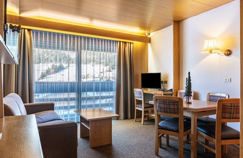 San Giovanni di Fassa Apartment | "Residence Anda Appartamento 42" with Views of the Dolomite Peaks, Shared Indoor Pool & Jacuzzi
