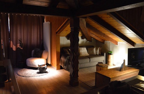 Casez Apartment | Suite with a sauna and a whirlpool tub. A very cozy mountain apartment.