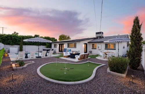 Village Grove House | The Aria - 4BR/3BA Oasis with Heated Pool, Spa & Fun Games