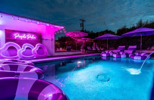 Scottsdale Estates Seven House | The Purple Palm: 88° Heated Pool Purple Light Show
