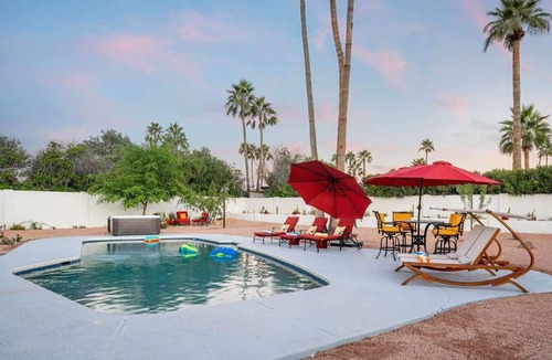 Thunderbird Desert Estates House | The Redfield: Stylish w/Huge Backyard, Pool, Spa