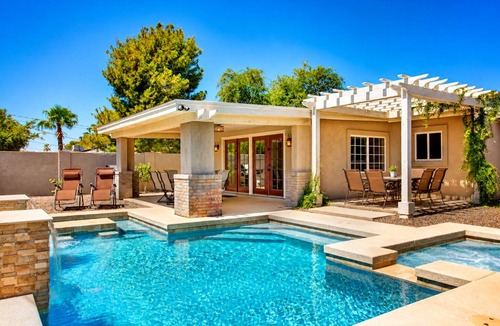Southwest Village House | Walk to Old Town! 4BR Home + Casita w/Heated Pool & Spa