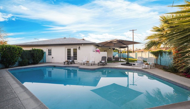 Bright Scottsdale Home w/Pool, Air Hockey, String Lights & Spacious Backyard