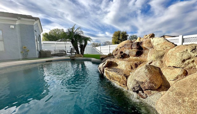 Custom home with heated pool!
