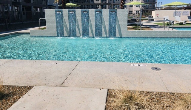 Gorgeous apartment with private bed and bath- heated pool and gym