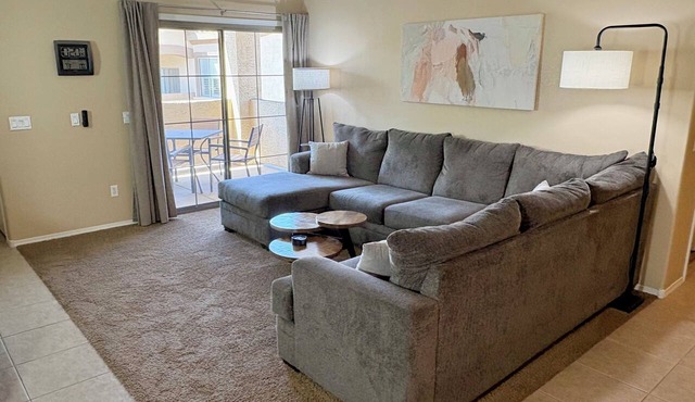 Heated Pools, King Bed, Fast Wi-Fi – Gated East Mesa 2BR Condo with Balcony