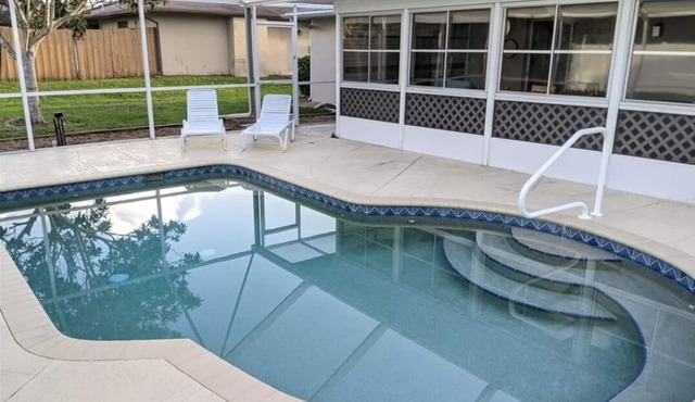 House with a heated pool