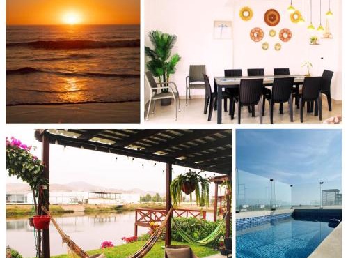 Increible casa de playa con vista al lago