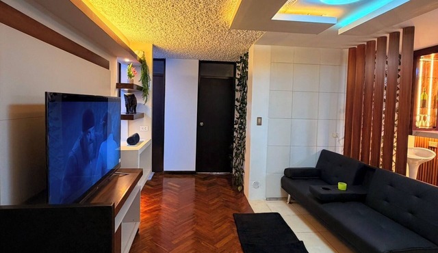 Modern and fully equipped apartment with outdoor area and small barbecue