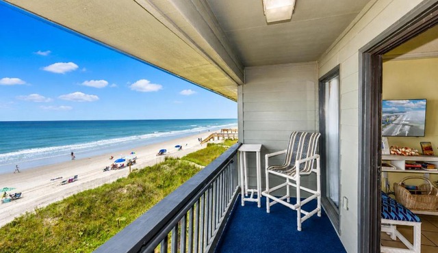Oceanfront 1BR Top-Floor Balcony Views Cherry Grove Sea Cabin 304-A