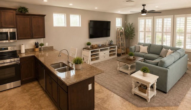 Pet-Friendly 4 bed Home w/Pool Access, Patio & Garage – Walk to Dining!