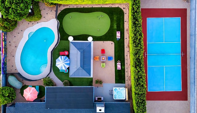 Pool Hot Tub Pickleball 3 Hole Putting Green Ping Pong Arcade Grill
