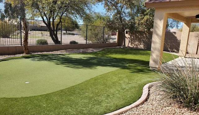 Private putting green at Johnson Ranch 3 bedroom