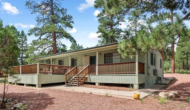Serene Vacation Cabin with Fireplace and Nature Views in Happy Jack, Arizona