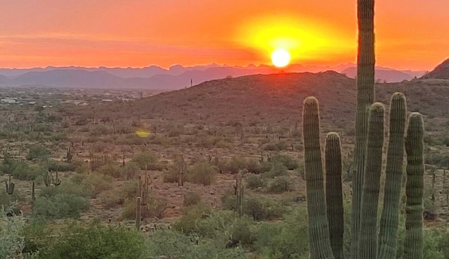 Sonoran Desert retreat, amazing views & secluded. Heated pool option.