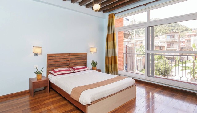 Spacious 3-bedroom apartment with AC, with excellent view of swoyambhu stupa