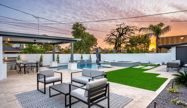 Swim up to cooking & entertainment, play corn hole, and relax by the fire at Cascada