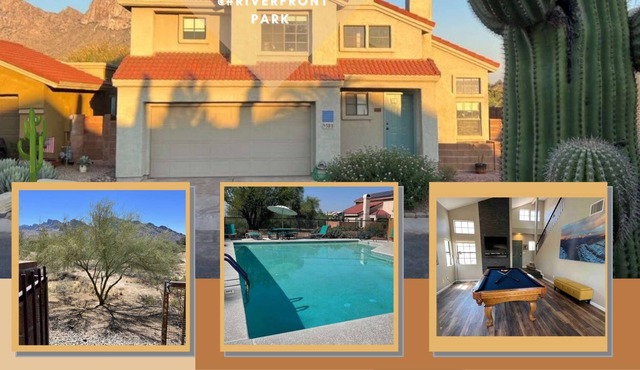 The Desert Oasis at #LambertPark: 4BD, Mountain Views, Gym, Pool & Spa, Pool Table, Cotton Bedding