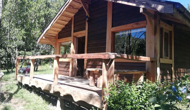 Wonderful rustic cabin 2, with native logs, on the banks of the Trancura River