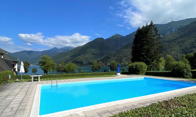 Molina di Ledro Apartment | Beautiful apartment for 5 people with WIFI, pool, TV, balcony and pets allowed