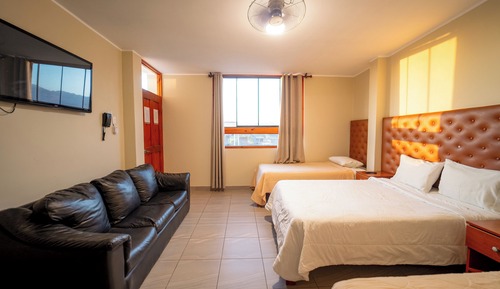 Family Quadruple Room, Multiple Beds, Private Bathroom, Garden View