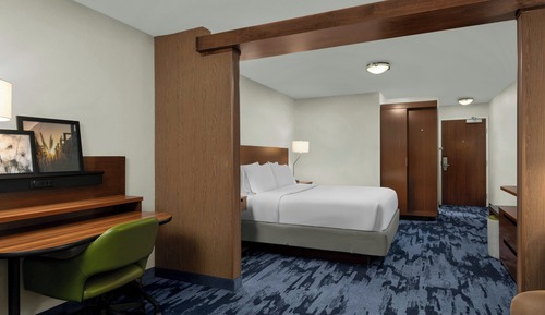 Suite, 1 King Bed with Sofa bed, Hearing Accessible (Transfer Shower)
